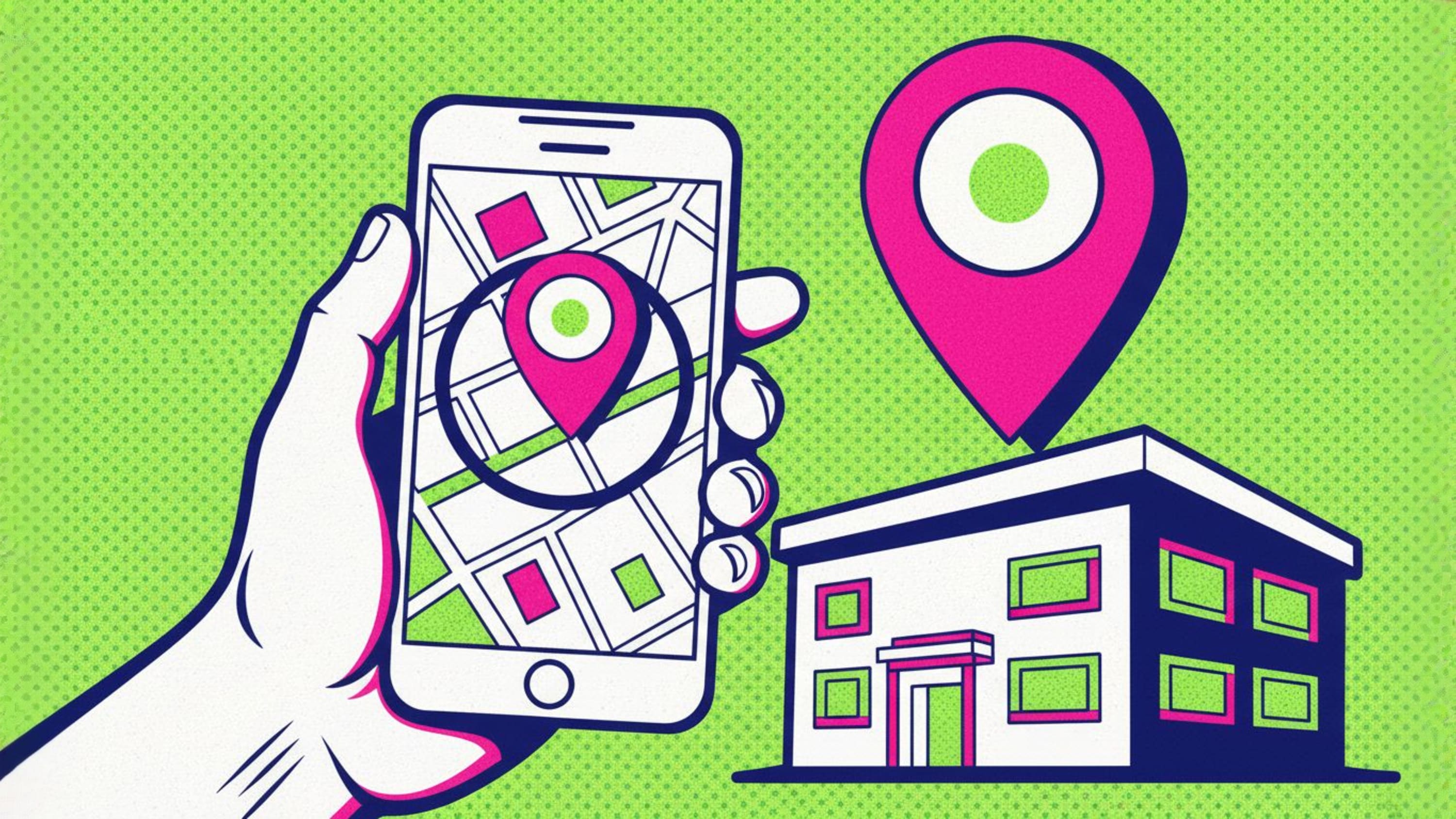 Google Maps search results showing business listing with photos, hours, and reviews